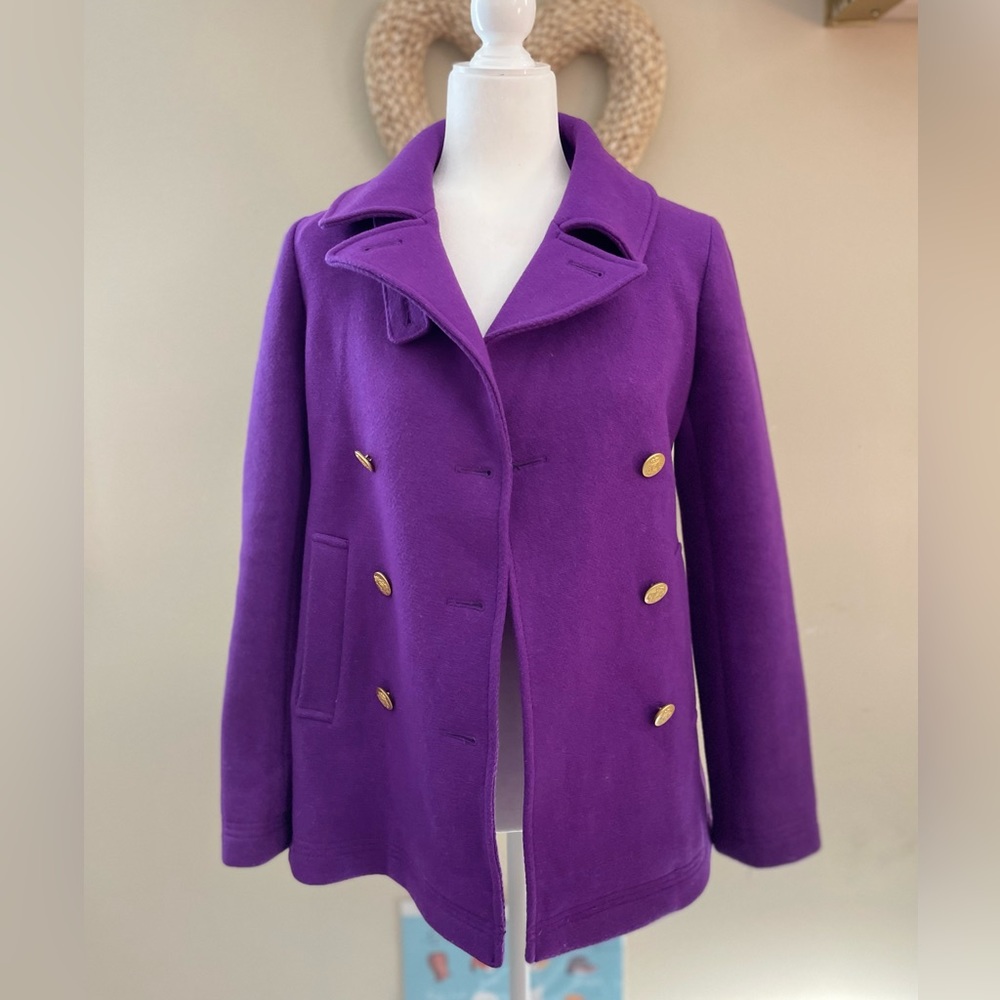 J. Crew Wool coat purple.